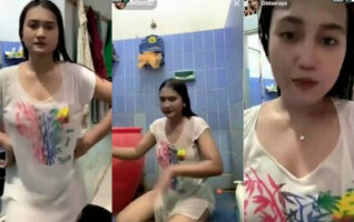 Berani Juga Oktaviaya Nekat Live Mandi Tanpa Daleman